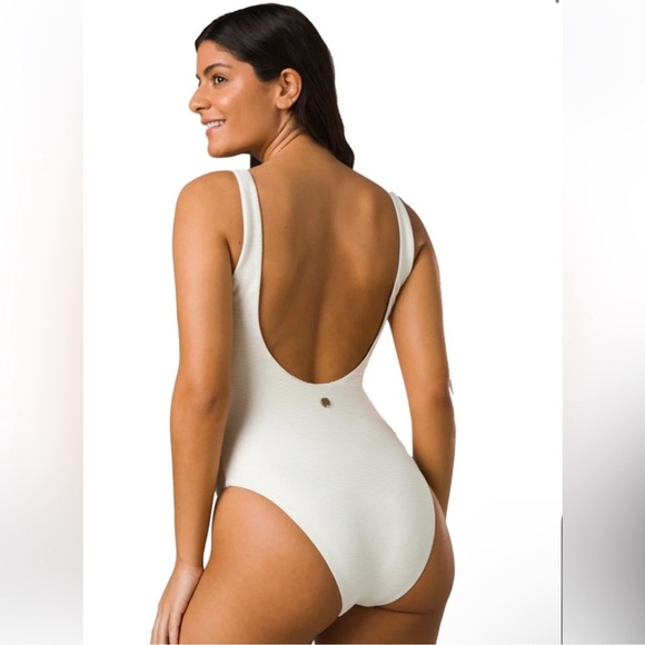 NWT Prana Women’s Sun Fun One Piece Swimsuit in Ottoman Horchata (Ivory) - Picture 3 of 11